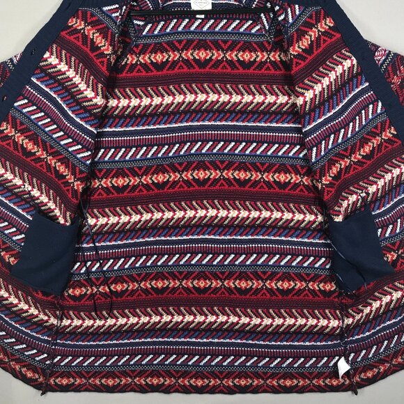 St John's Bay Cardigan Women's XL Red Fair Isle Knit Button Sweater Pocket Aztec - Picture 3 of 15